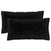 vidaXL Coussin avec oreiller HEERLEN 12 pi&egrave;ces Noir Fleece PV