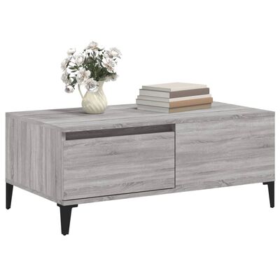 vidaXL Table basse Sonoma gris 90x50x36,5 cm Bois d'ingénierie