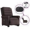 vidaXL Fauteuil inclinable de massage &eacute;lectrique Marron fonc&eacute; Tissu
