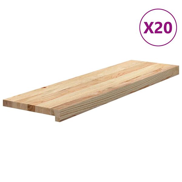 vidaXL Marches d'escalier 20pcs non trait&eacute; 90x30x2cm bois ch&ecirc;ne massif