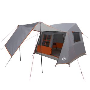vidaXL Tente tunnel 275 x 240 x 200 cm Gris et orange