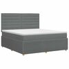 vidaXL Lit boxspring avec matelas Gris fonc&eacute; 160 x 200 cm Tissu