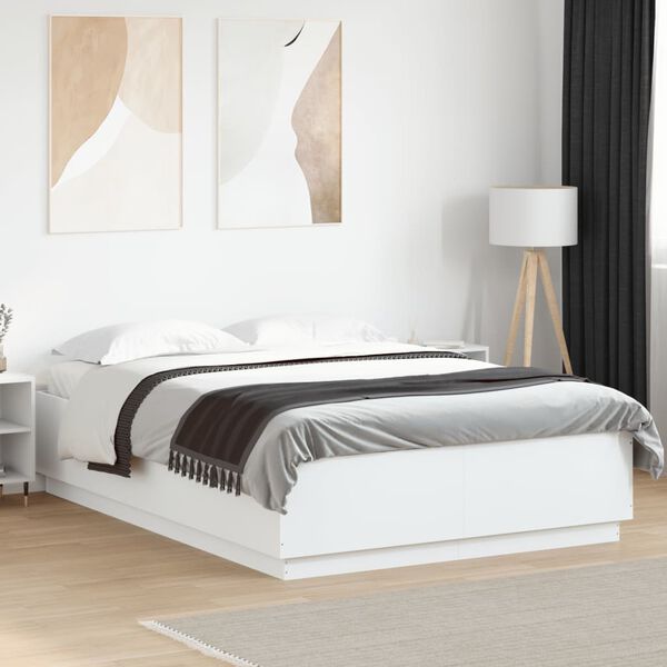 vidaXL Cadre de lit sans matelas blanc 160x200 cm