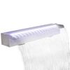 Lame d'eau rectangulaire &agrave; LED 60 cm en acier inoxydable pour piscine