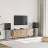 vidaXL Supports de haut-parleurs 2 pcs gris b&eacute;ton bois d'ing&eacute;nierie