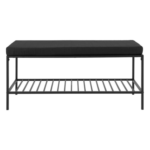 House Nordic Banc Avery avec &eacute;tag&egrave;re et coussin Noir