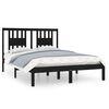 vidaXL Cadre de lit Noir Bois de pin massif 140x190 cm