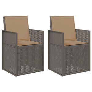 vidaXL Chaises de jardin salle &agrave; manger 2 pcs Gris clair et Taupe PP