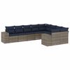 vidaXL Ensemble de canap&eacute; de jardin 9 pcs avec coussins gris r&eacute;sine tress&eacute;e