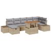 vidaXL Ensemble de canap&eacute; de jardin avec coussin 8 pcs Beige polyrotin