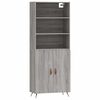 vidaXL Buffet haut Sonoma gris 69,5x34x180 cm Bois d'ing&eacute;nierie