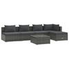 vidaXL Salon de jardin 6 pcs avec coussins R&eacute;sine tress&eacute;e Gris