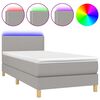 vidaXL Sommier &agrave; lattes de lit avec matelas et LED Gris clair 80x200cm