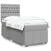 vidaXL Sommier &agrave; lattes de lit avec matelas gris clair 80x200 cm tissu