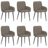 vidaXL Chaises de salle &agrave; manger 6 pc Simili cuir Gris 57 x 50 x 85 cm