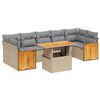 vidaXL Salon de jardin avec coussins 8 pcs beige r&eacute;sine tress&eacute;e
