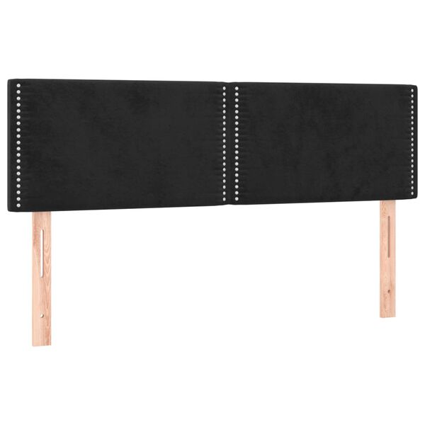vidaXL T&ecirc;tes de lit 2 pcs Noir 72x5x78/88 cm Velours