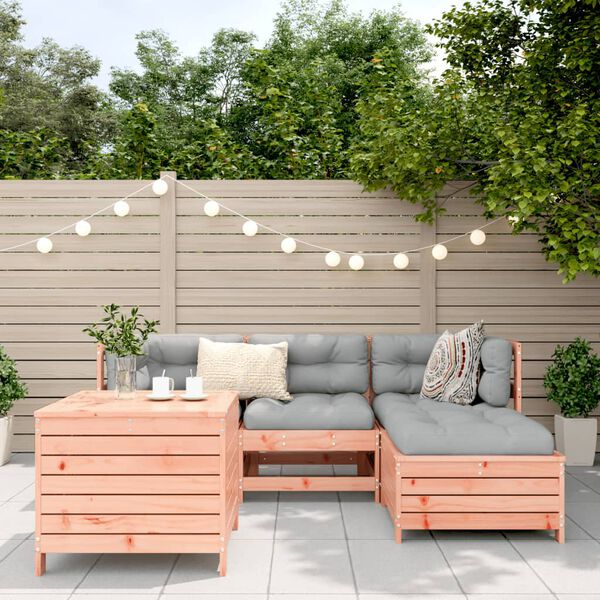 vidaXL Salon de jardin 5 pcs bois massif sapin de douglas