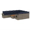 vidaXL Ensemble de canap&eacute; de jardin 11 pcs avec coussins gris r&eacute;sine tress&eacute;e