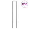 vidaXL Piquets de sol en forme de U 50 pcs 20x4 cm acier galvanis&eacute;