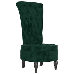 vidaXL Chaise &agrave; dossier haut vert fonc&eacute; velours conception de bouton