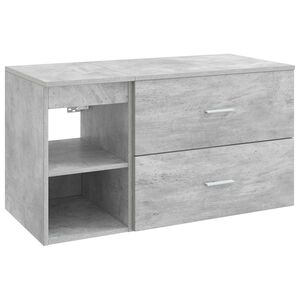 vidaXL Ensemble de mobilier de salle de bain 2 pcs Gris b&eacute;ton