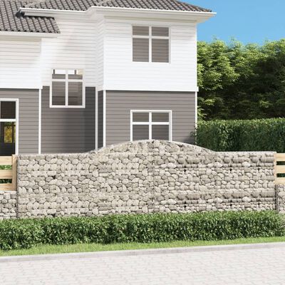 vidaXL Panier de gabions arqué 400x50x120/140 cm Fer galvanisé