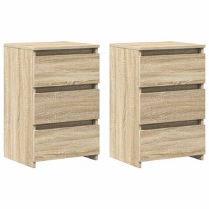 vidaXL Tables de chevet 2 pcs Ch&ecirc;ne sonoma 40x35x62,5 cm Agglom&eacute;r&eacute;