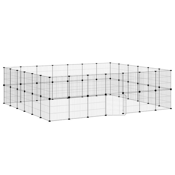 vidaXL Cage animaux de compagnie à 52 panneaux et porte Noir 35x35 cm