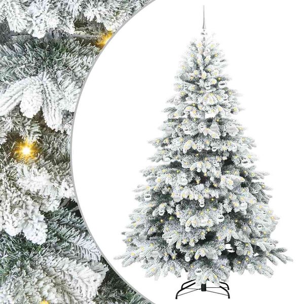 vidaXL Sapin de No&euml;l artificiel avec 300 LED Blanc 210 cm PE et PVC
