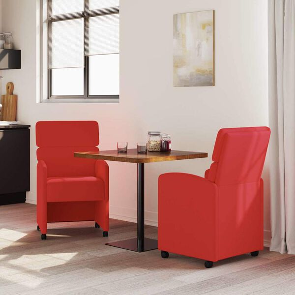 vidaXL Chaises de salle à manger 2 pcs Rouge 58 x 65 x 98 cm Faux cuir