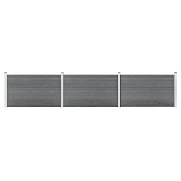 vidaXL Cl&ocirc;ture de jardin WPC 526x106 cm Gris