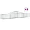 vidaXL Paniers &agrave; gabions arqu&eacute;s 4 pcs 300x50x40/60 cm fer galvanis&eacute;