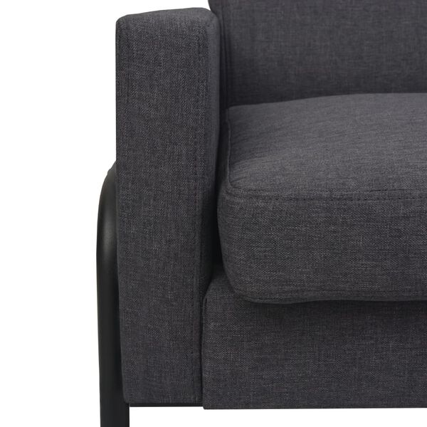 vidaXL Fauteuil gris fonc&eacute; acier et tissu