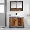 vidaXL Cabinet de salle de bain avec porte Bois Ancien 90 x 33 x 60 cm