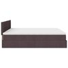 VidaXL Cadre de lit ottoman avec matelas marron fonc&eacute; 200x200 cm tissu