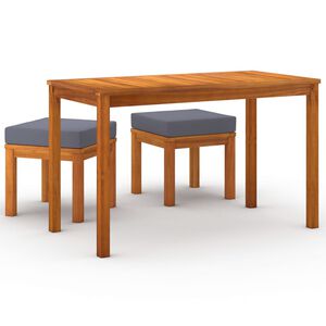 vidaXL Ensemble &agrave; manger de jardin 3 pcs et coussins Acacia solide