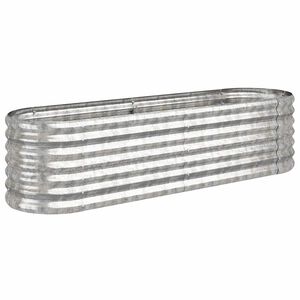vidaXL Lit sur&eacute;lev&eacute; de jardin Acier galvanis&eacute; Argent&eacute;