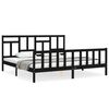 vidaXL Cadre de lit sans matelas noir 200x200 cm bois massif de pin