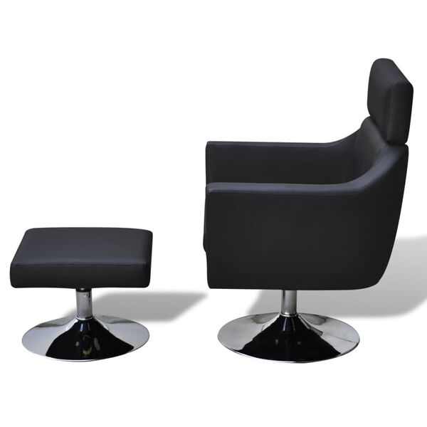 vidaXL Fauteuil TV Noir Similicuir