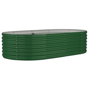 vidaXL Lit sur&eacute;lev&eacute; de jardin Acier galvanis&eacute; 152x80x36 cm Vert