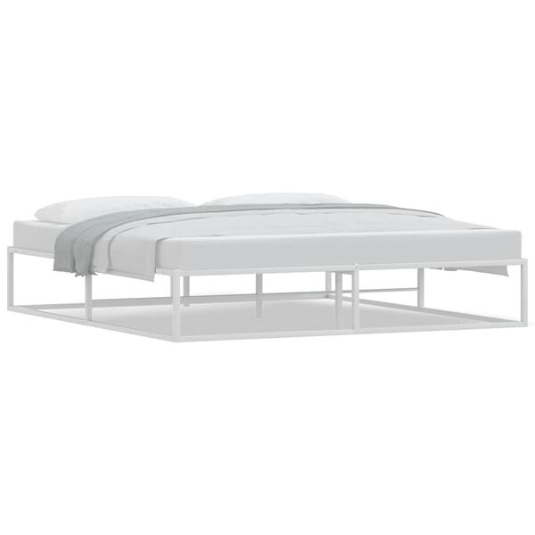 vidaXL Cadre de lit sans matelas blanc 180x200 cm métal