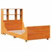 vidaXL Lit biblioth&egrave;que sans matelas cire marron 90x200 cm bois massif