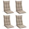 vidaXL Coussins de chaise &agrave; dossier haut lot de 4 taupe tissu oxford