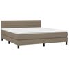 vidaXL Sommier &agrave; lattes de lit avec matelas LED Taupe 180x200 cm Tissu