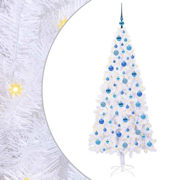 vidaXL Sapin de No&euml;l artificiel avec 300 LED Blanc 180 cm PVC et Acier