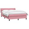 vidaXL Sommier &agrave; lattes de lit avec matelas rose 140x220 cm velours