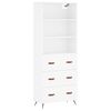 vidaXL Buffet haut Blanc 69,5x34x180 cm Bois d'ing&eacute;nierie