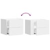vidaXL Table de chevet murale blanc 45x30x35 cm