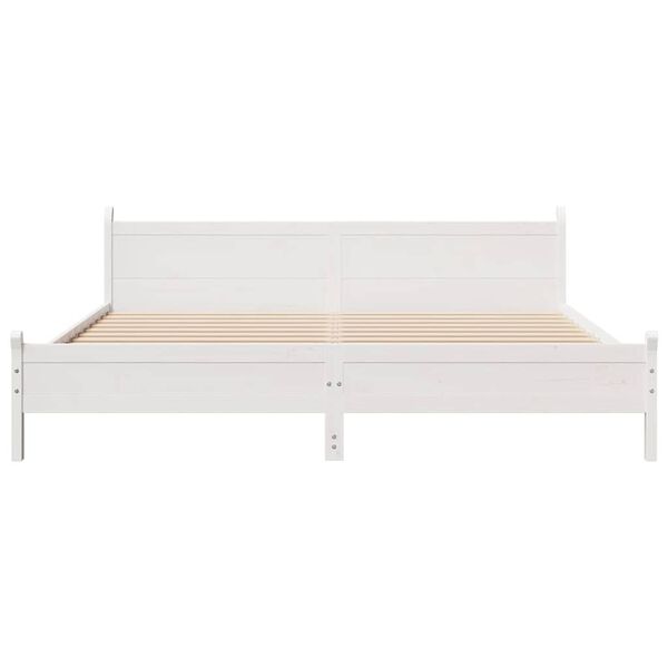 vidaXL Cadre de lit sans matelas blanc 200x200 cm bois massif de pin